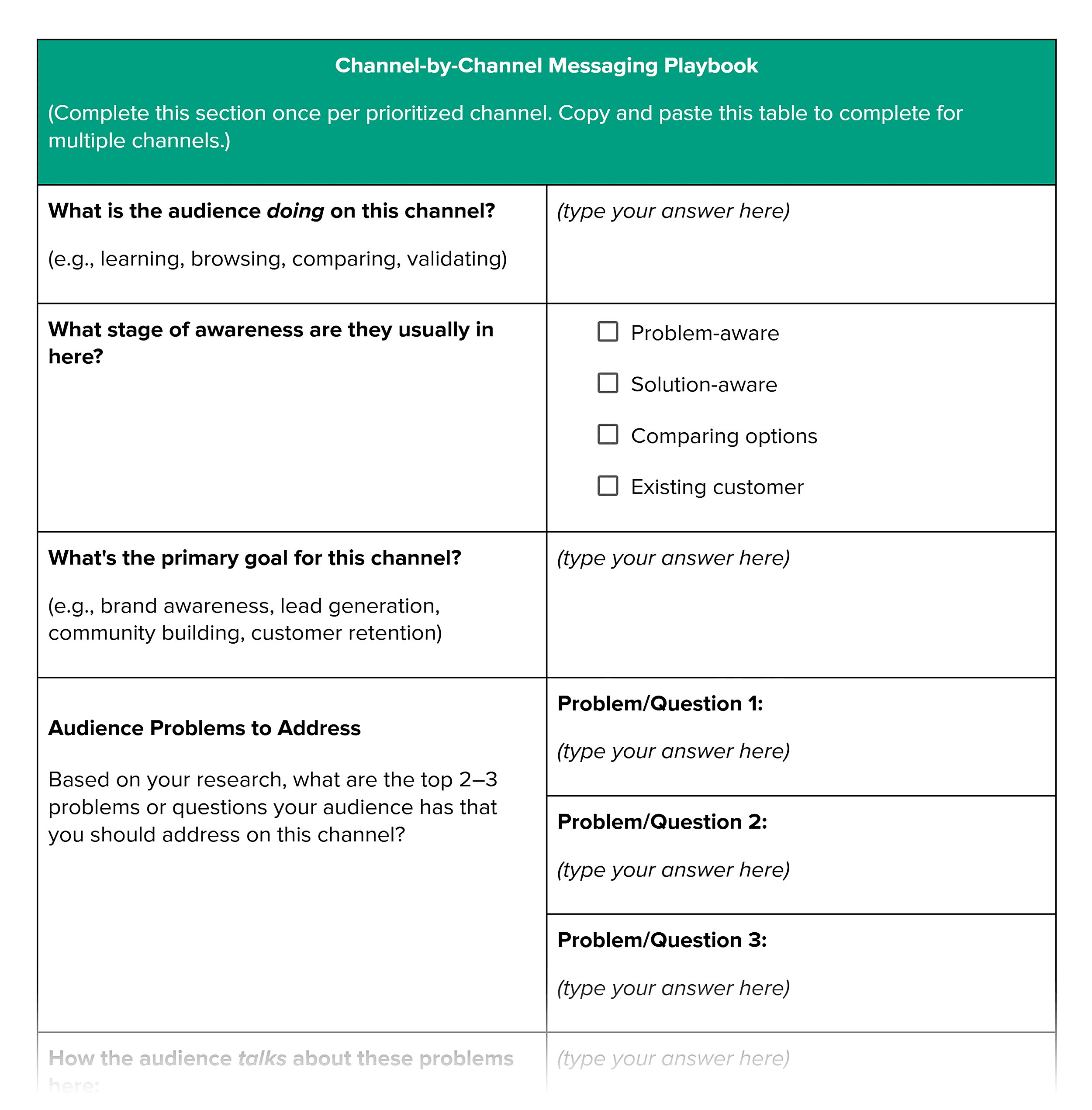 مارکیٹنگ کی حکمت عملی ورک بک – 5 مراحل