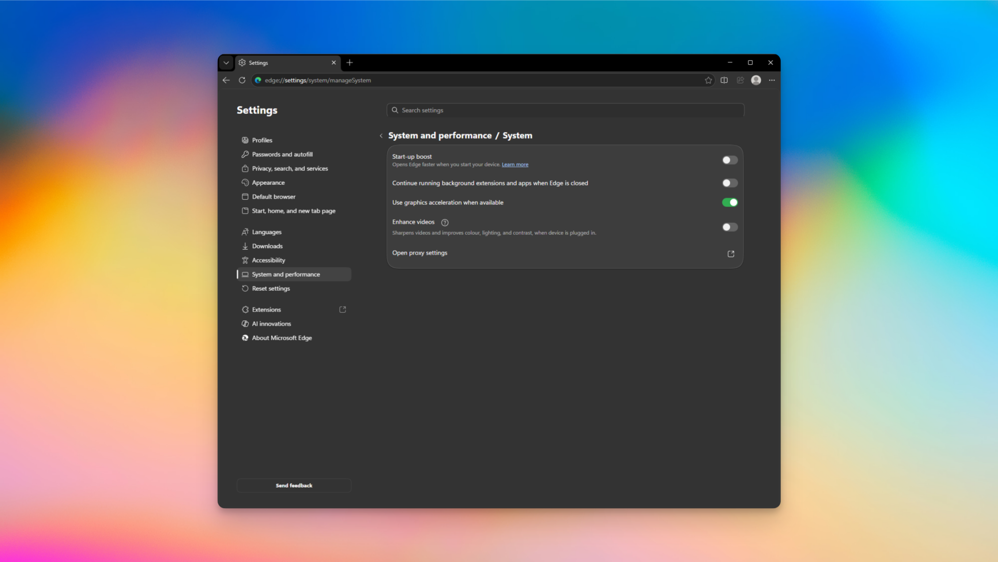 آپ ترتیبات میں ایج کے اسٹارٹ اپ بوسٹ فیچر کو فعال کر سکتے ہیں۔