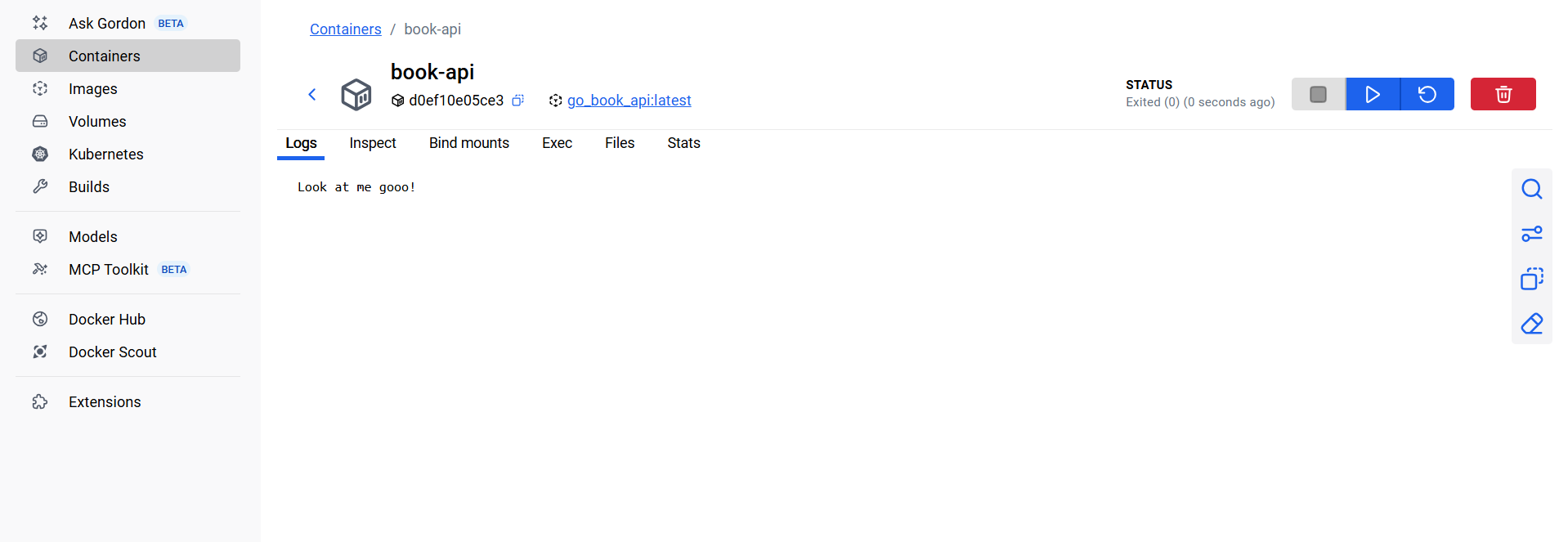 ڈوکر کمپوز میں چلنے والے ڈوکر کنٹینر کا اسکرین شاٹ