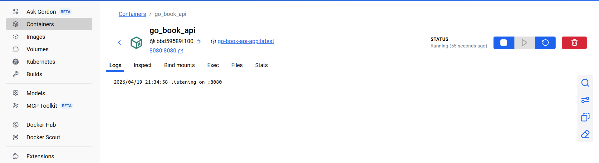 ڈوکر ڈیسک ٹاپ میں چلنے والے کنٹینر کا اسکرین شاٹ