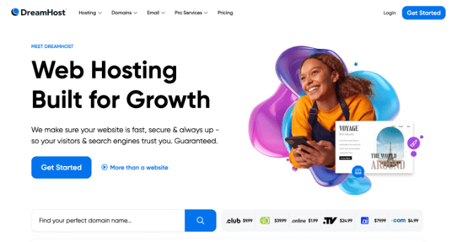 ڈریم ہوسٹ ہوم پیج