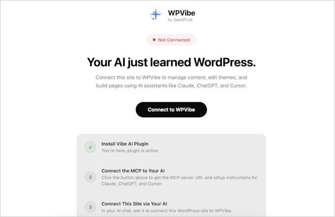 WPVibe AI کنکشن