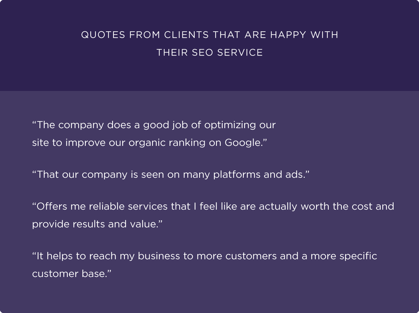SEO خدمات کے ساتھ مطمئن صارفین کے تبصرے۔
