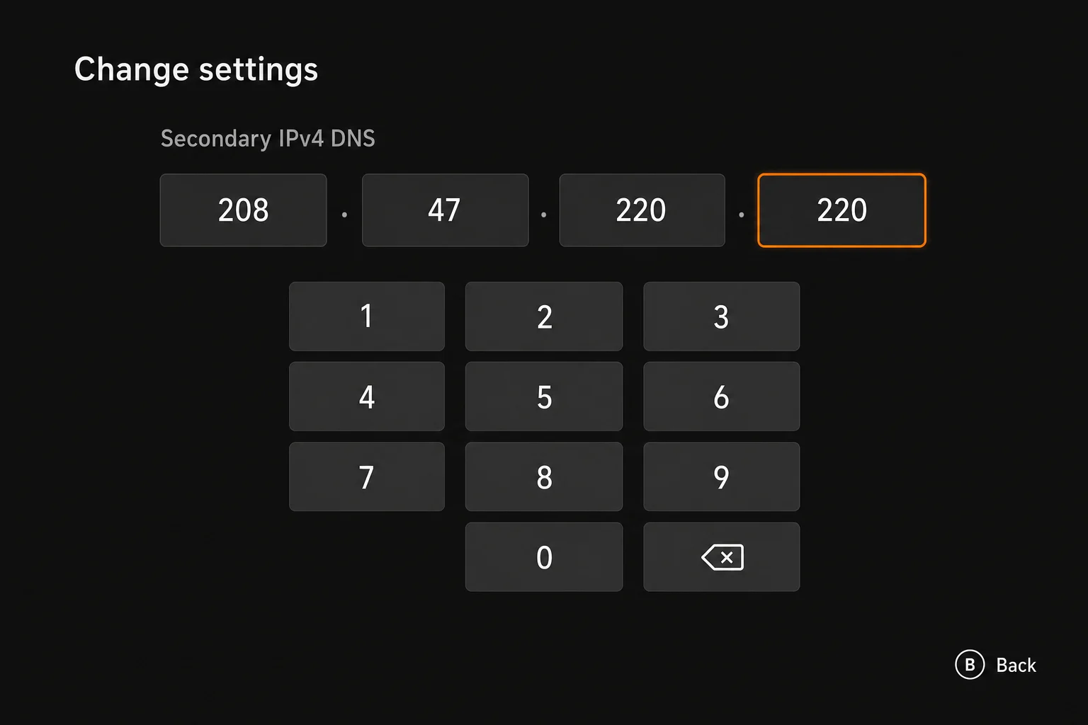 DNS کے لیے گیمرز کی حتمی گائیڈ: 2026 میں تیز تر رابطے 10 Xbox Series X/S ایڈوانسڈ نیٹ ورک سیٹنگز پرائمری اور سیکنڈری DNS سرور فیلڈز کا استعمال کرتے ہوئے دستی DNS کنفیگریشن دکھا رہی ہیں