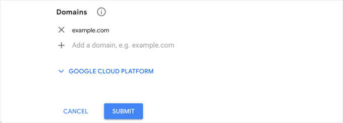 اپنی reCAPTCHA سائٹ پر ڈومین اور ای میل شامل کریں۔