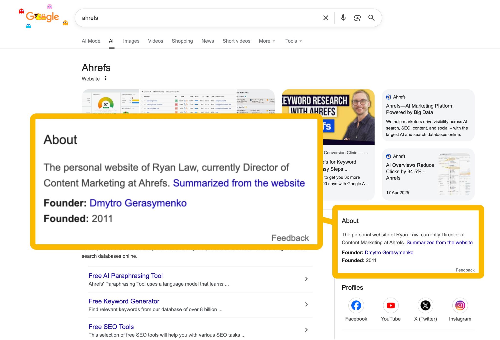Ryan Law نے غلطی سے احرفس نالج پینل کی ملکیت کا دعویٰ کر دیا۔