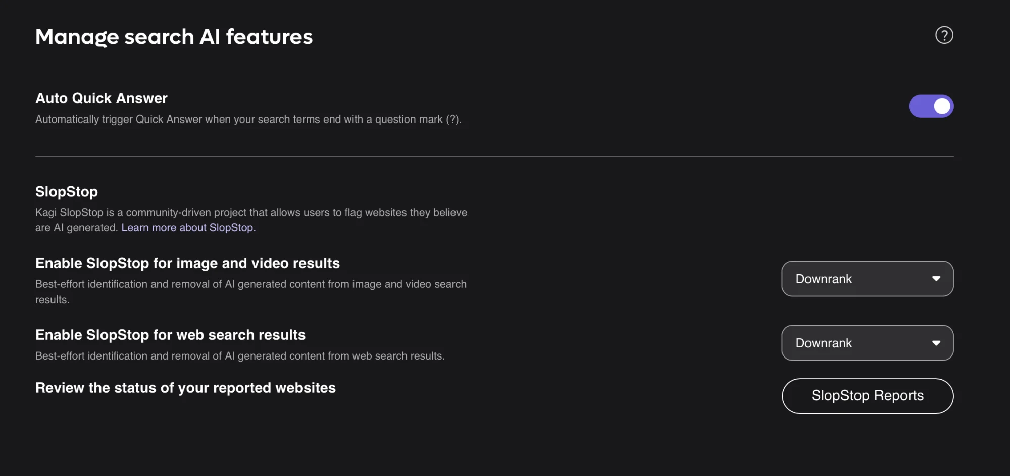 DuckDuckGo AI ترتیبات