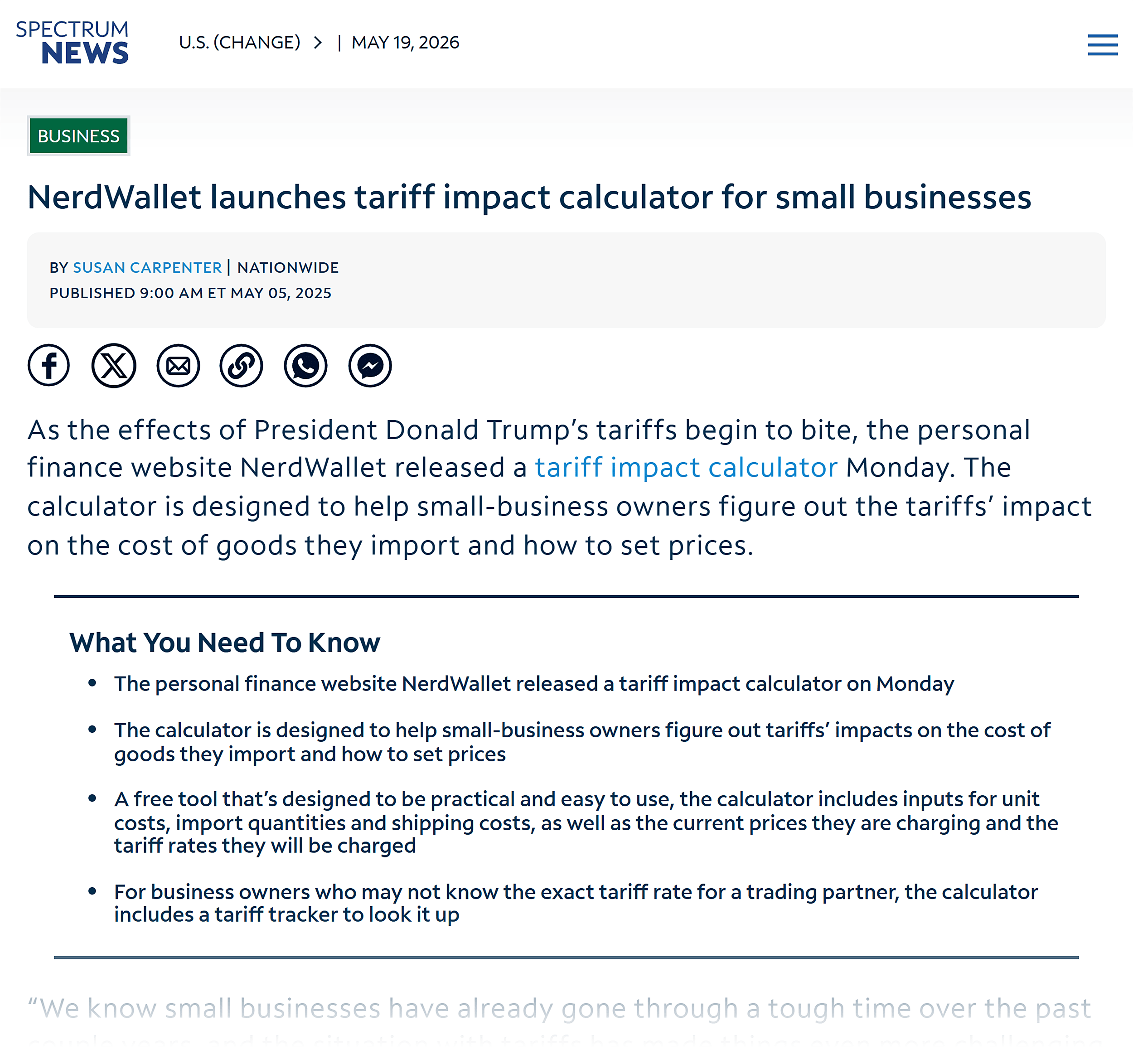سپیکٹرم نیوز - NerdWallet ٹیرف امپیکٹ کیلکولیٹر سپیکٹرم نیوز - NerdWallet ٹیرف امپیکٹ کیلکولیٹر
