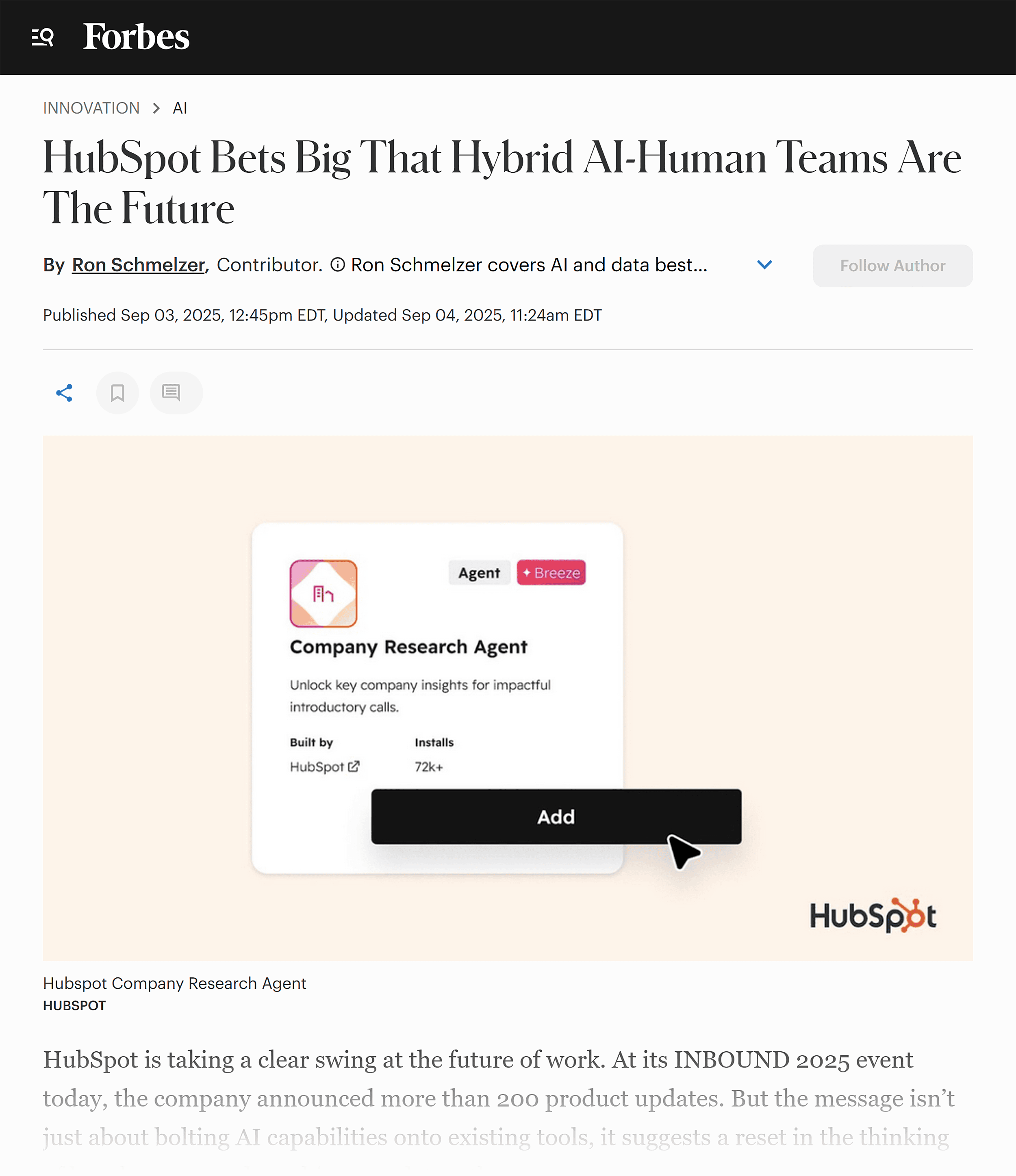 فوربس - HubSpot آرٹیکل فوربس – HubSpot آرٹیکل
