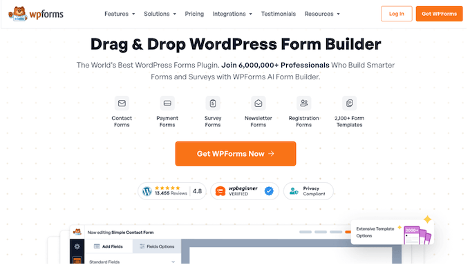 WPForms رابطہ فارم 7 متبادل 