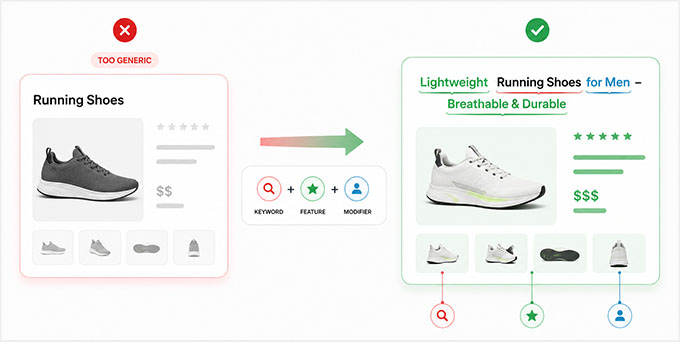 WooCommerce میں اچھے پروڈکٹ ٹائٹل استعمال کرنے کے نتائج