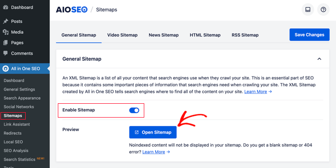 آل ان ون SEO کے لیے سائٹ کے نقشے کی ترتیبات آل ان ون SEO کے لیے سائٹ کے نقشے کی ترتیبات