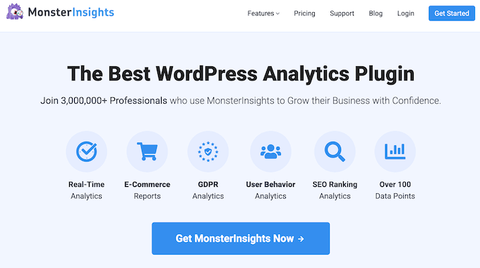 MonsterInsights Google Analytics پلگ ان برائے ورڈپریس