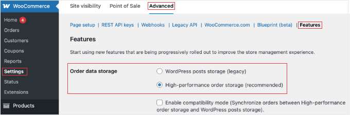 WooCommerce HPOS ترتیبات بطور ڈیفالٹ فعال ہیں۔ WooCommerce HPOS ترتیبات بطور ڈیفالٹ فعال ہیں۔