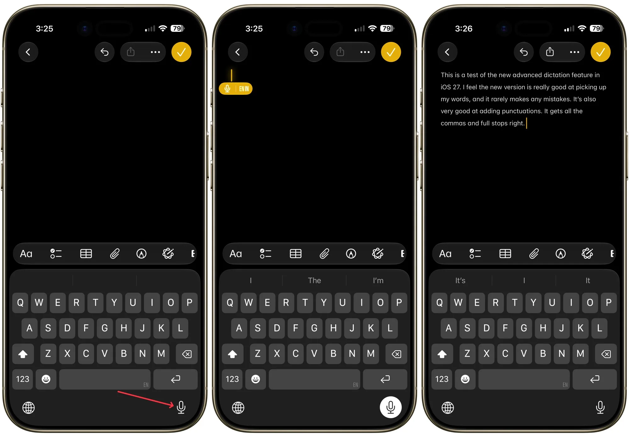 iOS 27 آپ کے آئی فون پر ڈکٹیشن کا بہت بہتر تجربہ پیش کرتا ہے، لہذا آپ کو اسے فعال کرنا چاہیے۔ 1 آئی او ایس 27 میں آئی فون پر ایڈوانسڈ ڈکٹیشن فیچر کام کرتے ہیں۔