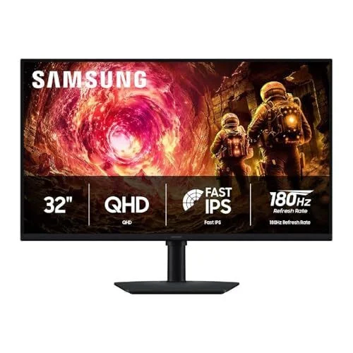 Samsung 32 انچ Odyssey G5 G50F QHD ریزولوشن گیمنگ مانیٹر، 180Hz ریفریش ریٹ، تیز IPS پینل، HDR10، NVIDIA G-Sync ہم آہنگ، 1ms رسپانس ٹائم (GtG)، AMD FreeSync™، ایڈجسٹ اسٹینڈ، LS32FG502ENXZA