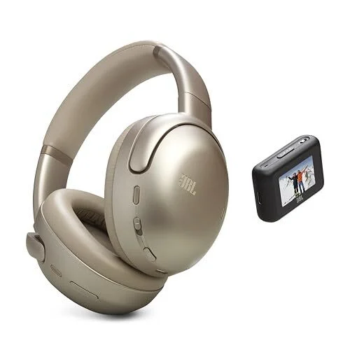 JBL Tour One M3 Smart Tx - سمارٹ ٹرانسمیٹر کے ساتھ وائرلیس اوور-ایئر شور منسوخ کرنے والے ہیڈ فون، ہائی ریزولوشن آڈیو (3.5mm یا USB-C)، ہیڈ ٹریکنگ کے ساتھ مقامی 360 آواز، اور پلے بیک کے 70 گھنٹے (موچا)۔