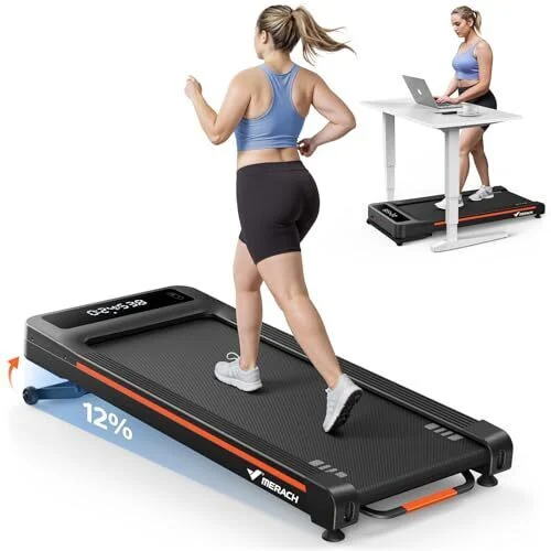 MERACH W50 ہوم واکنگ پیڈ ٹریڈمل، 12% آٹو ان لائن، 400lbs صلاحیت، 3.5HP خاموش برش لیس، 16.5
