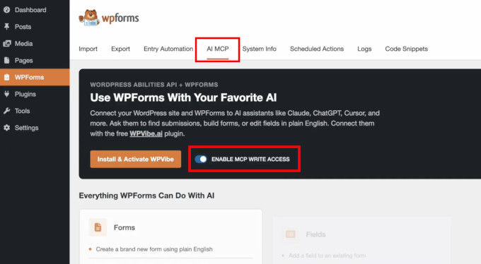 WPForms کو اپنے پسندیدہ AI پلیٹ فارم سے مربوط کریں۔
