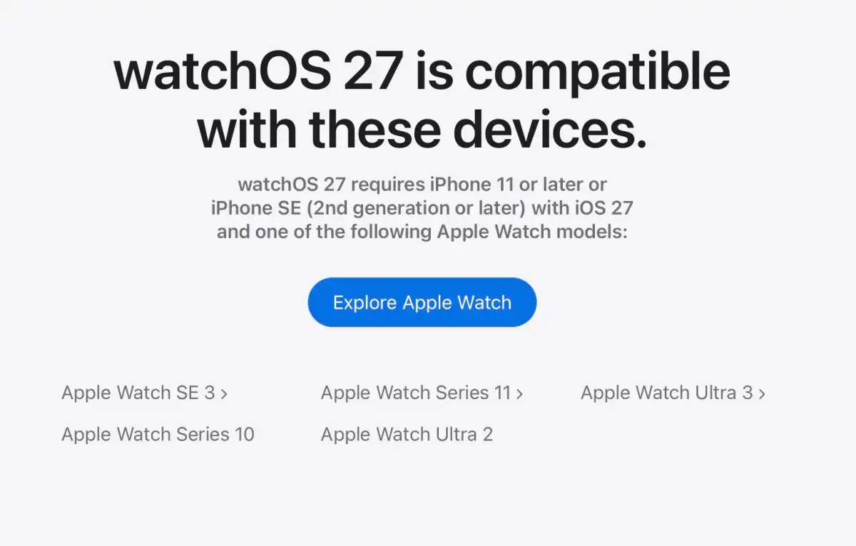 ڈبلیو ڈبلیو ڈی سی: ایپل ایپل واچ کو بھول گیا۔ 3 watchOS 27 مطابقت