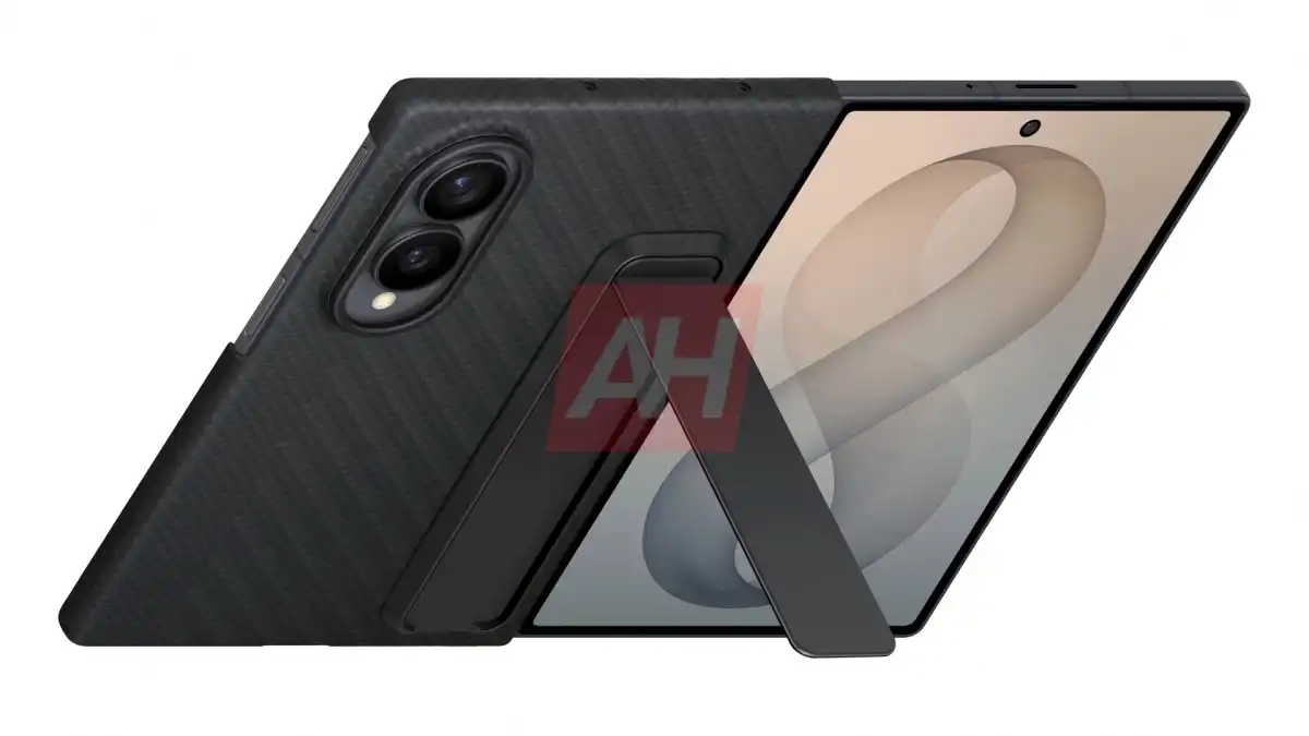 سام سنگ نے عجیب ٹیزر کے ساتھ گلیکسی زیڈ فولڈ وائیڈ کی تصدیق کی۔ 2 Samsung Galaxy Z Fold 8 کیس لیک ہو گیا۔