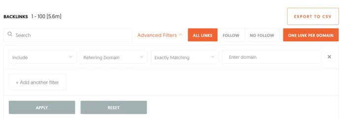 Ubersuggest بیک لنک چیکر کے ساتھ بیک لنکس کا تجزیہ کیسے کریں۔ 5 اسکرین شاٹ Ubersuggest کے اندر نیل پٹیل بیک لنک چیکر کے جدید فلٹرز دکھا رہا ہے۔