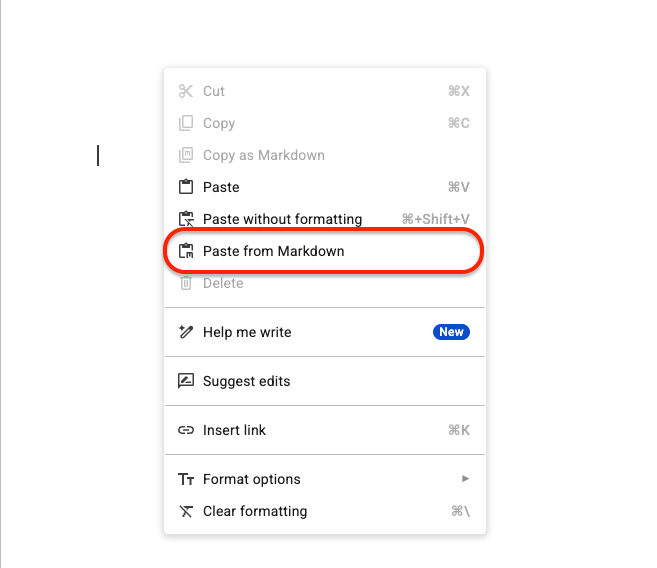 کلاڈ کی گفتگو کو پی ڈی ایف میں کیسے ایکسپورٹ کریں۔ 2 Google Docs میں Markdown سے پیسٹ کریں۔