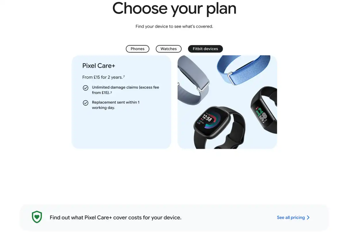 Google Pixel Care+ بالآخر برطانیہ پہنچ گیا ہے۔ 2 Pixel Care Plus UK قیمت 3