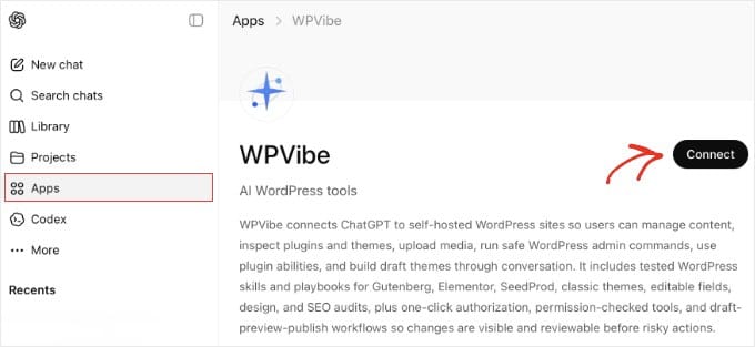 ChatGPT کو WPVibe سے مربوط کریں۔ ChatGPT کو WPVibe سے مربوط کریں۔