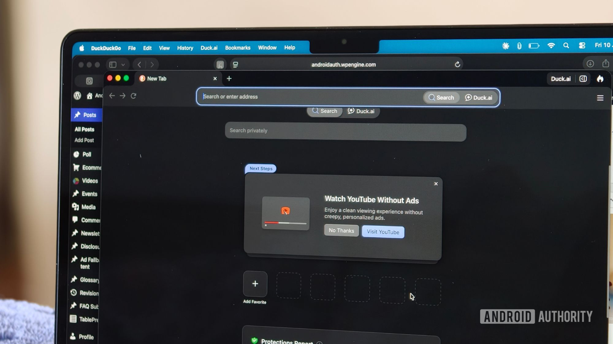 Mac پر DuckDuckGo براؤزر میں اشتہارات سے پاک YouTube دیکھیں