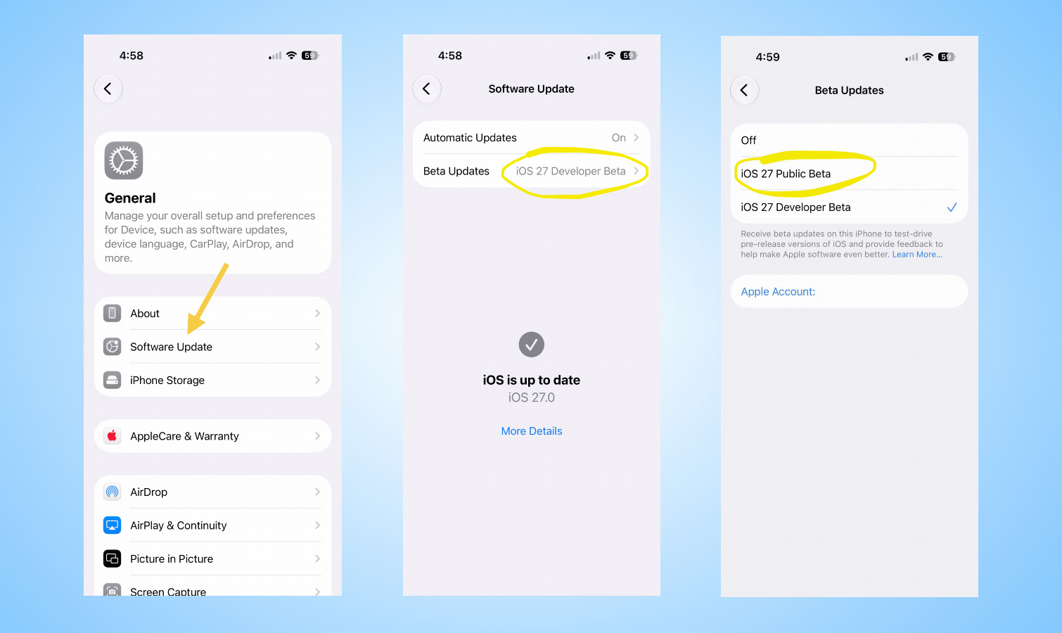 iOS 27 پبلک بیٹا اسکرین شاٹس کیسے ڈاؤن لوڈ کریں۔