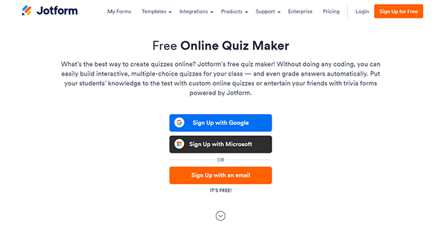 Jotform ہوم پیج