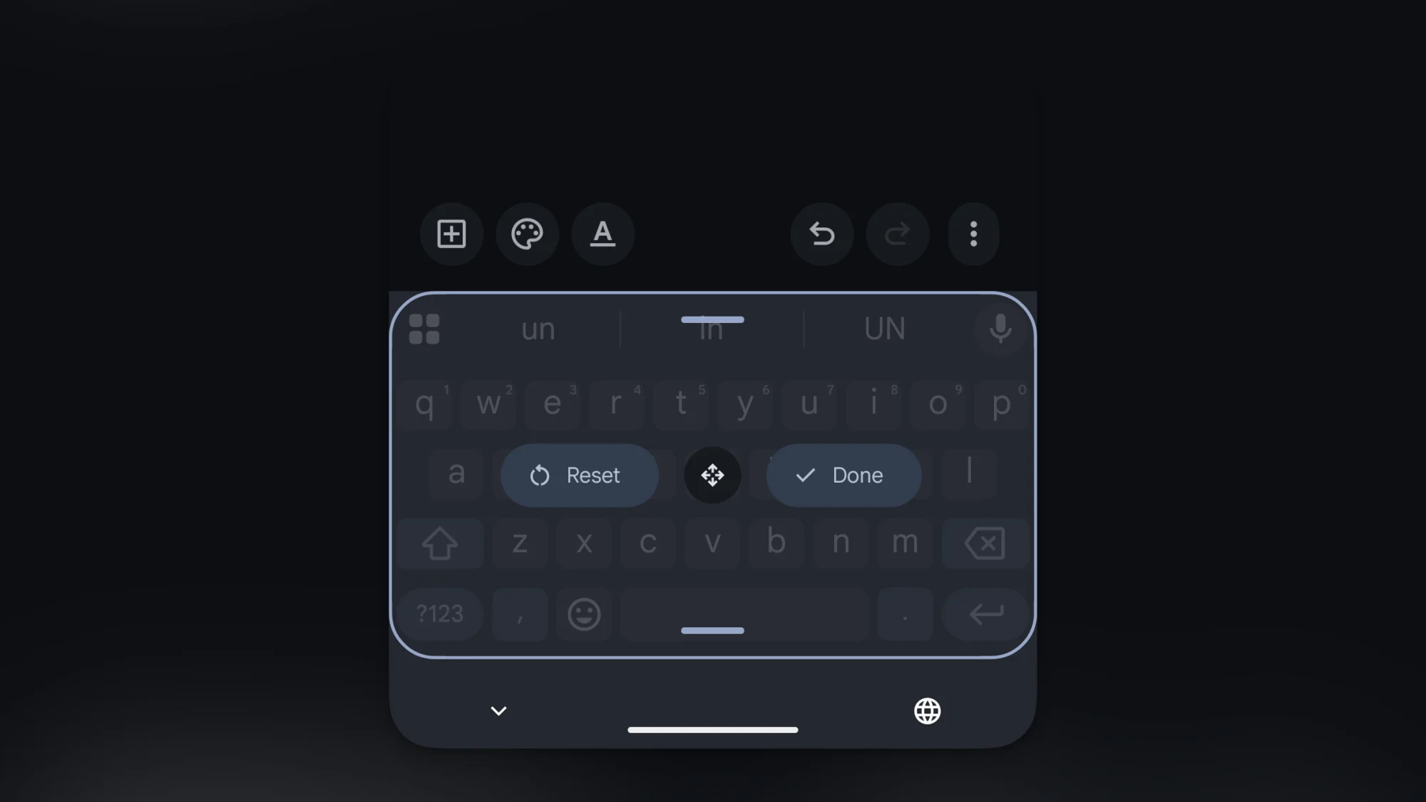 اپنی اسکرین پر Gboard کا سائز تبدیل کریں۔
