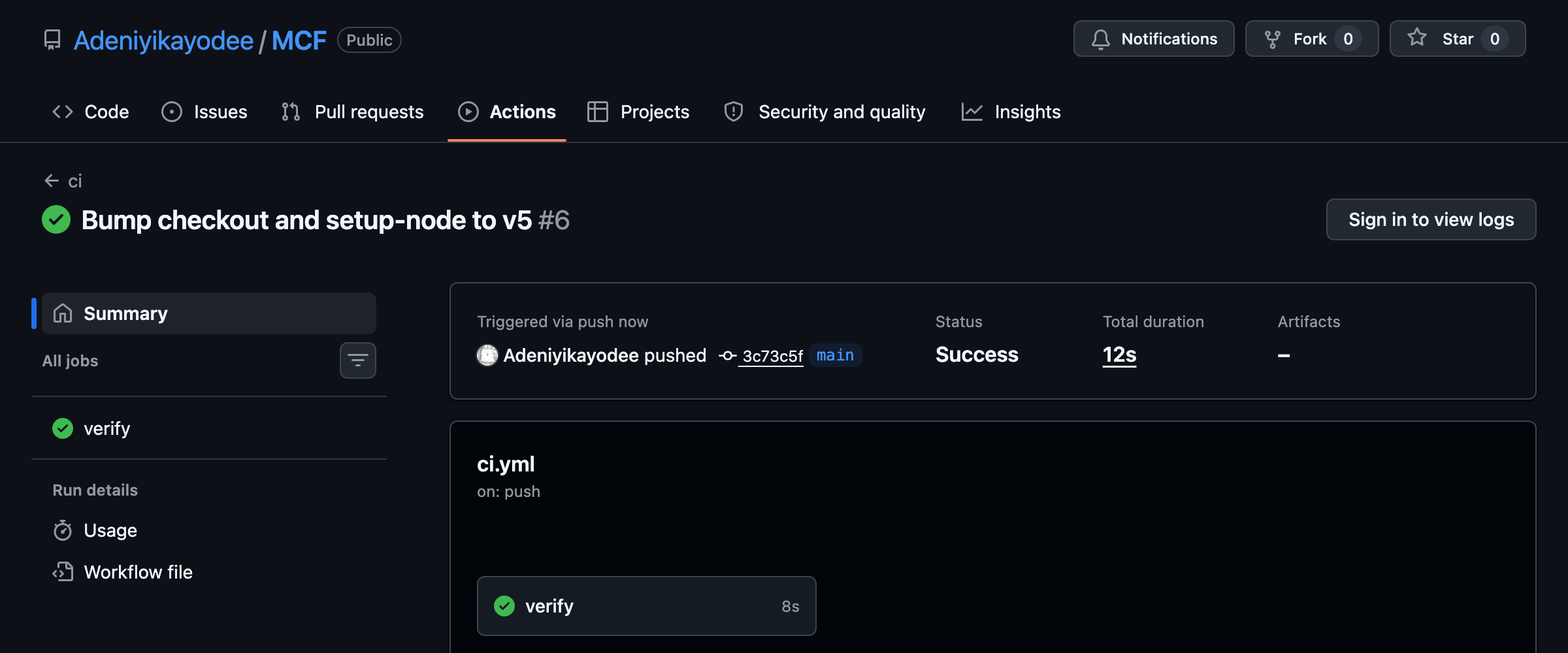 اپنے کوڈبیس میں سیاق و سباق کی فائلوں کا نظم کیسے کریں اور اپنے AI کوڈنگ ایجنٹ سے بہتر آؤٹ پٹ حاصل کریں۔ 3 شکل 4: MCF ریپوزٹری کے خلاف چلائی گئی GitHub ایکشنز جو کہ تصدیقی آپریشن کو کامیاب دکھاتی ہیں، دونوں ٹیسٹ سویٹ اور سیاق و سباق کے لنٹر سبز کے ساتھ۔