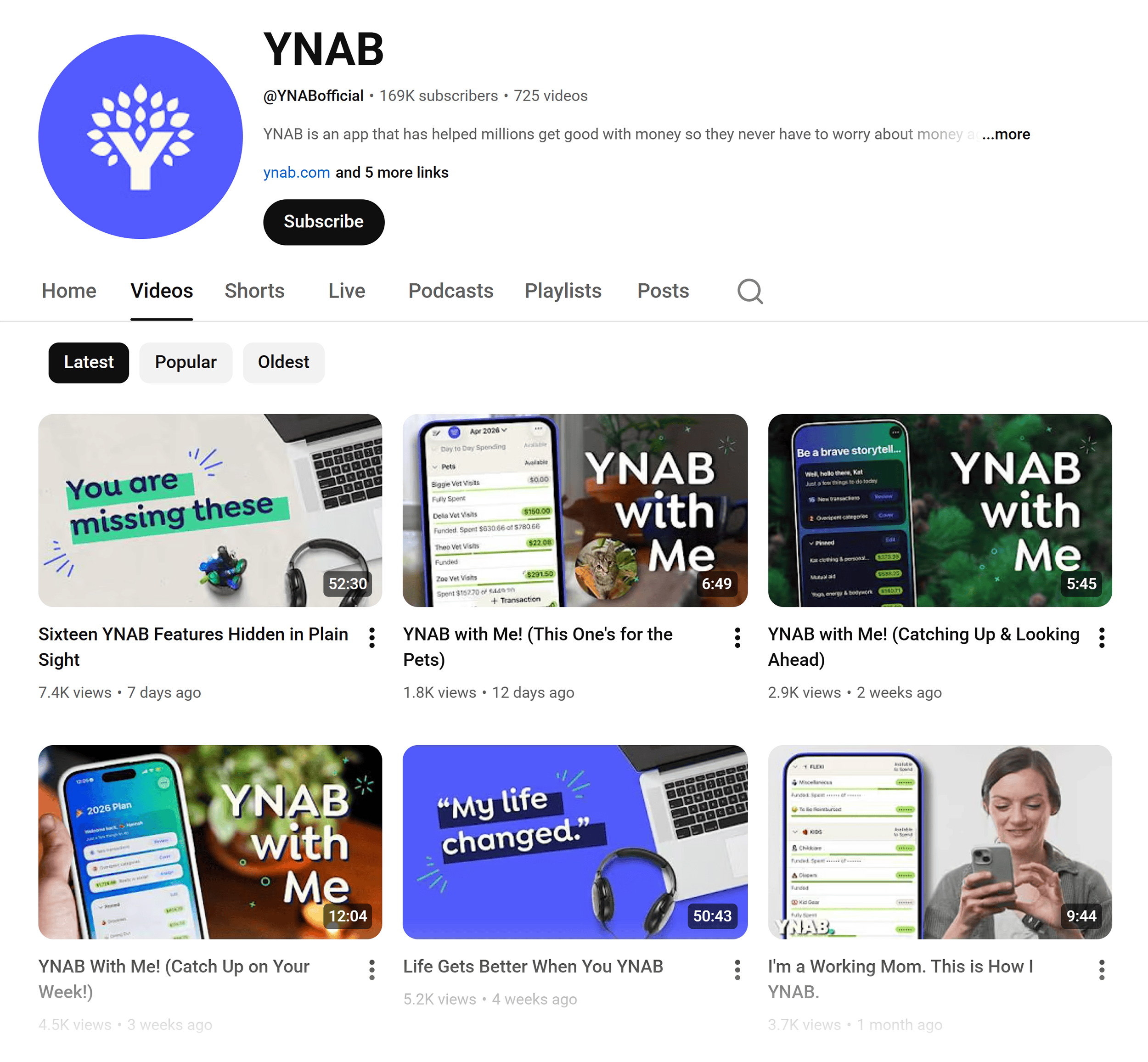 یوٹیوب - YNAB یوٹیوب - YNAB