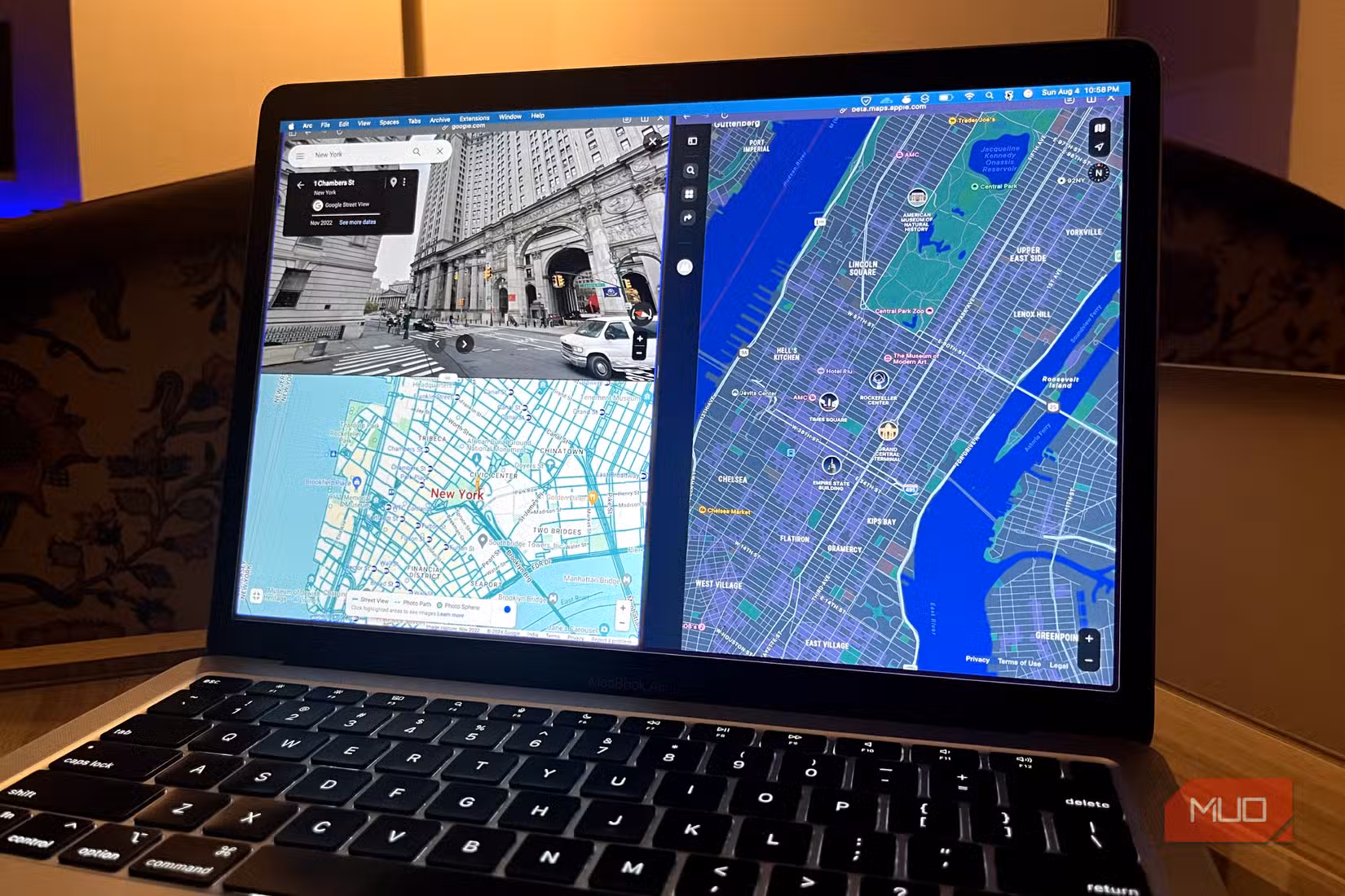 Google Maps اور Apple Maps آپ کے MacBook Air کے براؤزر میں کھلتے ہیں۔